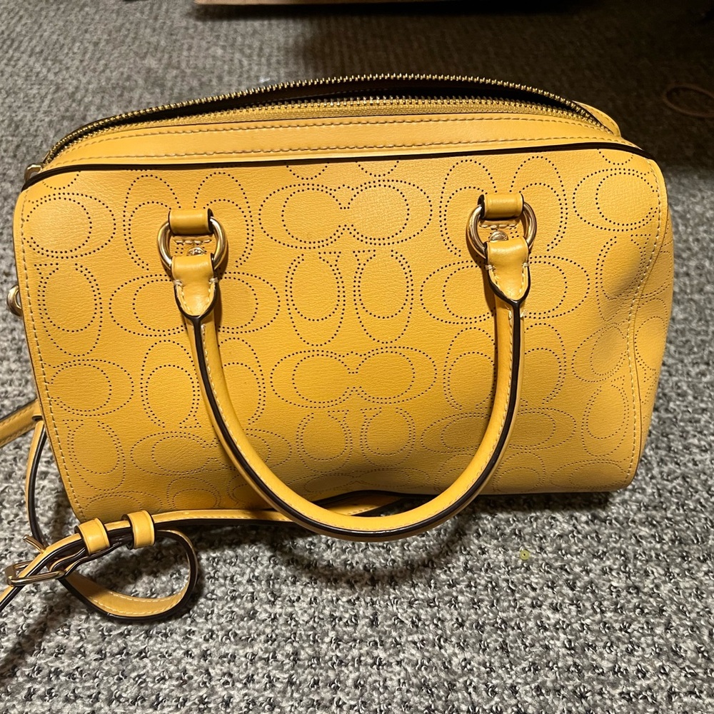 Coach Rowan Satchel Bag Yellow - Picture 6 of 6